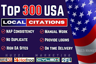 do 300 USA local citations and directory submission