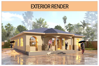 create photorealistic 3d exterior architectural rendering in 24 hrs
