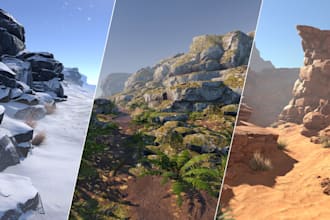 build 3d unreal engine environment, terrain levels, maps for unreal engine game