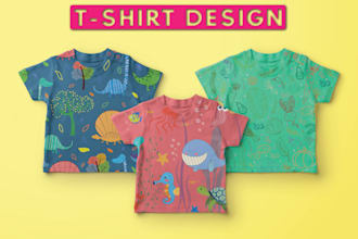 create trendy unique eye catching kids t shirt design