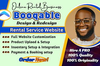 create booqable online rental services website, booqable rental website design