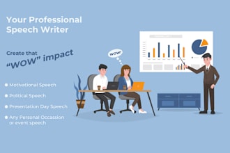 write speeches for motivational video, political event and presentation