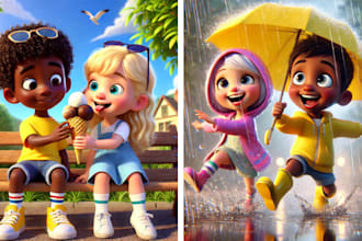 illustrate children story book illustration, africa america, book illustration