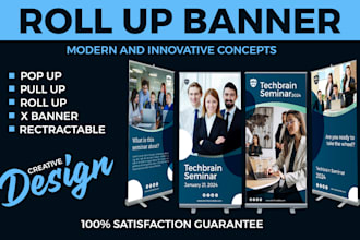 design eye catching pop up and roll up banners to elevate your brand