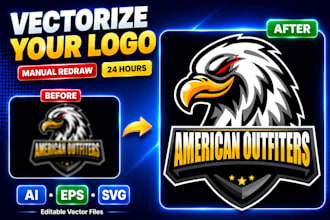 manually vectorize, redraw, and recreate your logo