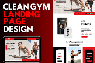 design an eye catchy gym website fitness landing page gym website
