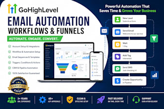 build gohighlevel email automation workflows and funnels