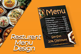 design resturant digital menu board and modern menu