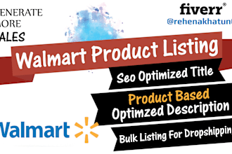 list products on walmart marketplace and optimize them