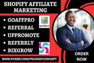 setup shopify affiliate marketing website goaffpro uppromote bixgrow referrly