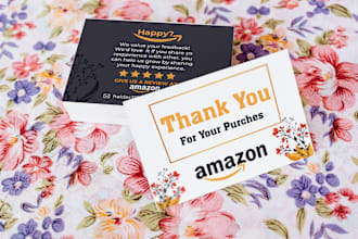 design amazon thankyou card or product insert card for you