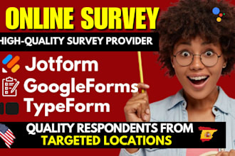 fill online survey form and create google form, jotform, type form questionnaire