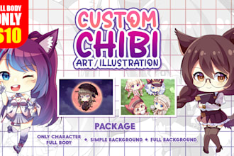 draw cute and adorable chibi art for you