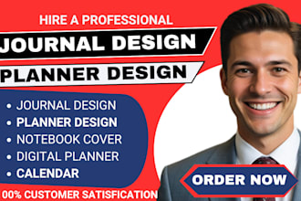 design top selling journal design, digital planner, calendar, notebook cover