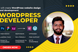 do a responsive wordpress website with elementor web design