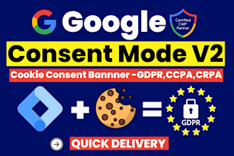 setup cookie consent v2, google consent mode v2,cookie consent banner, gdpr, ga4