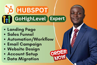 be your hubspot crm, go highlevel crm, automation, sales funnel, cms expert