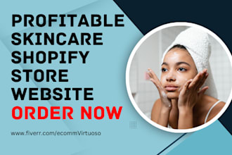design skincare shopify store cosmetics dropshipping spa makeup skincare website