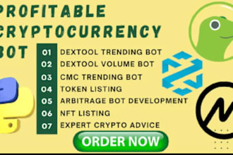 offer genuine dextools trending bots, cmc trending bots, volume bot, bot develop