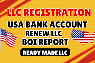 do US llc registration , ein number, boi report and renew llc