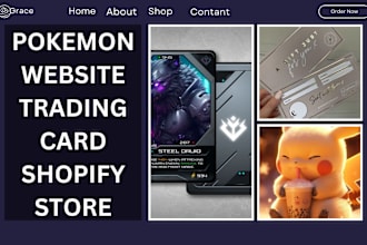 design shopify pokemon website trading card dropshipping store