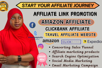 promote amazon affiliate products, clickbank affiliate, travel affiliate website
