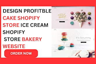 design profitable cake shopify store ice cream chocolate shopify store