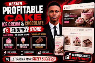 design profitable cake shopify store ice cream chocolate shopify store