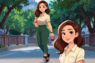 draw a disney cartoon style drawing for your portrait