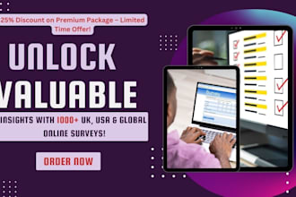 conduct 1000 online survey to fill UK USA worldwide respondent questionnaire