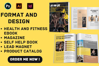 format canva health fitness ebook design medical book journal,magazine, designrr