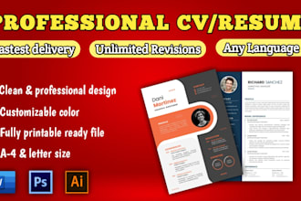 design professional CV, resume