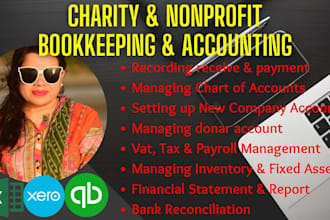 charity church nonprofit bookkeeping in quickbooks and xero