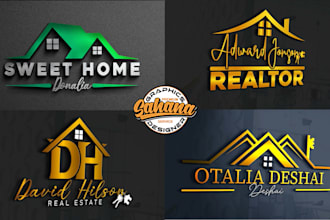 make real estate, realtor, property, and construction business logo design