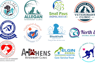 do modern animal dog pet care veterinary logo