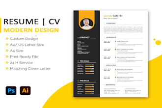 design a modern professional resume