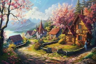 draw fantasy concept landscape illustrations