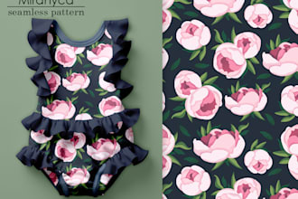 vector seamless patterns and isolated illustrations