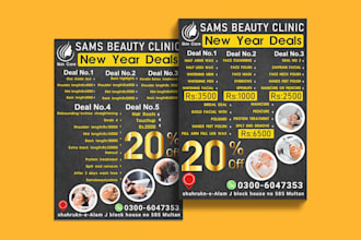 design flyer, salon, gym, price menu, or all services price list