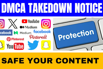 send dmca takedown notices to remove pirated, illegal and copyright content