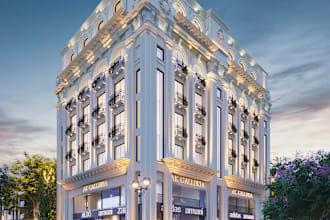 design, render 3d architectural exterior of house, commercial building rendering