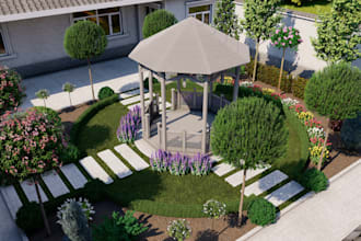 design front yard, backyard, home garden as landscape architect