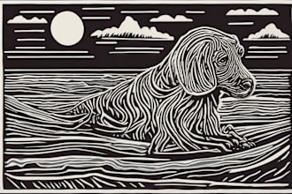 create an artistic linocut illustration in my own style