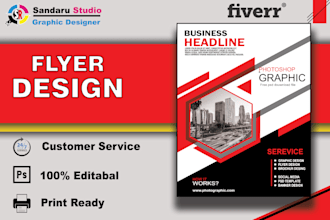 design professional business, salon, food flyers with in 8 hrs