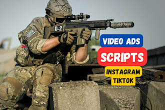 be your military video script writer, military logo, firearm review