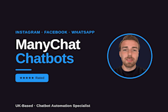 build an instagram, facebook, and whatsapp manychat chatbot