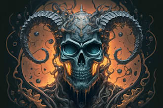 draw high quality dark art illustration