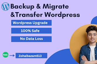 backup, migrate, transfer wordpress website within 3 hours