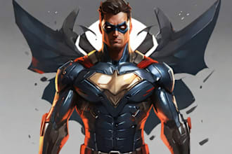 draw superhero character for you