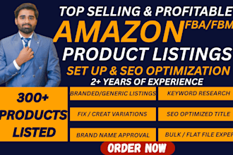 set up amazon fba fbm product listings with SEO amazon listing optimization